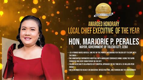 marjorie perales|Awarded Honorary Local Chief Executive of the year .